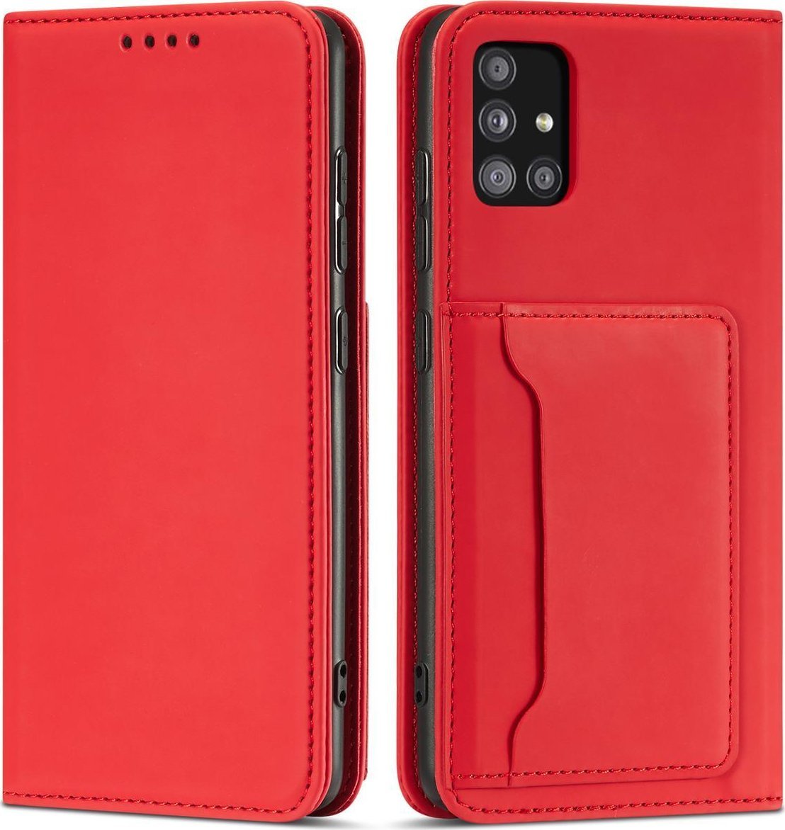 Puzdro Hurtel Magnet Card Case pre Samsung Galaxy A13 5G Cover Card Wallet Card Stand Red