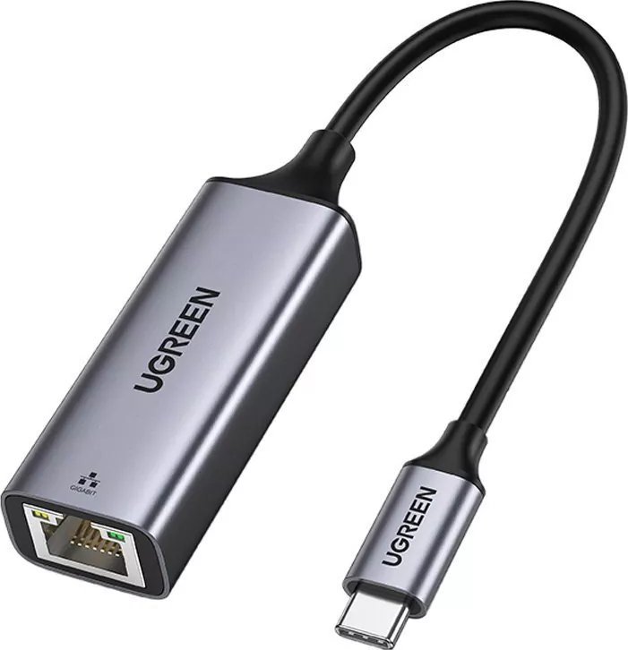 Ugreen Adaptér USB-C na RJ45, hliníkový, gigabitový Ethernet (šedý)