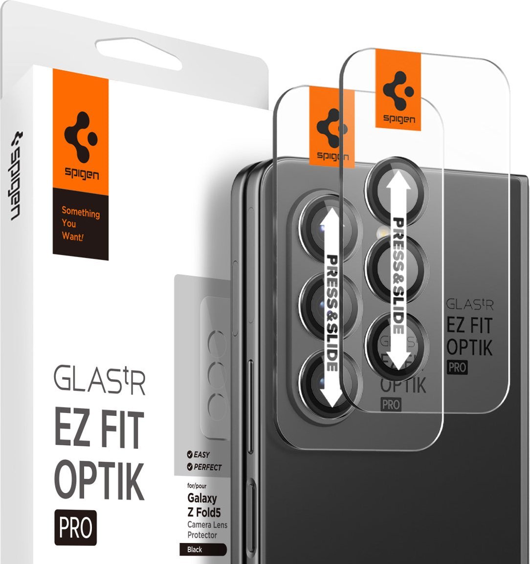 Spigen Glass TR EZ Fit Optik Pro 2 ks, černé - Samsung Galaxy Z Fold5