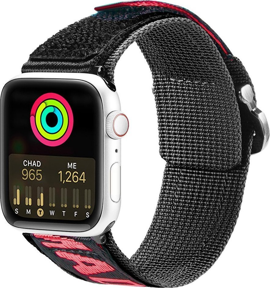 Dux Ducis Remienok Dux Ducis (vonkajšia verzia) Remienok Apple Watch Ultra, SE, 8, 7, 6, 5, 4, 3, 2, 1 (49, 45, 44, 42 mm) Nylonový náramok Black and Red