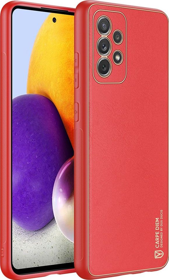 Dux Ducis Dux Ducis Yolo elegantný kryt puzdra z ekologickej kože pre Samsung Galaxy A72 4G červený