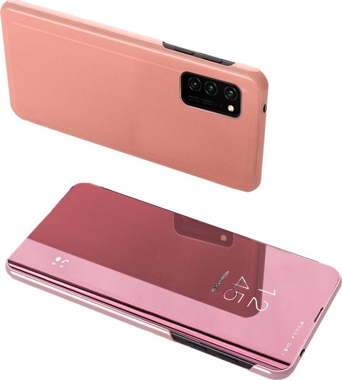Flipové puzdro Hurtel Clear View Case pre Samsung Galaxy A72 ružové