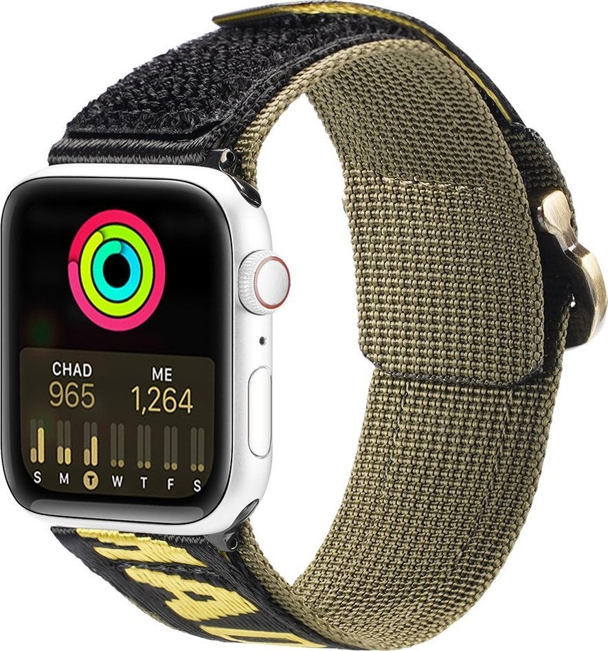 Dux Ducis Dux Ducis Strap (vonkajšia verzia) remienok Apple Watch Ultra, SE, 8, 7, 6, 5, 4, 3, 2, 1 (49, 45, 44, 42 mm) nylonový páskový náramok žltozelený