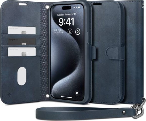 Spigen Peněženka S Pro, námořní - iPhone 15 Pro