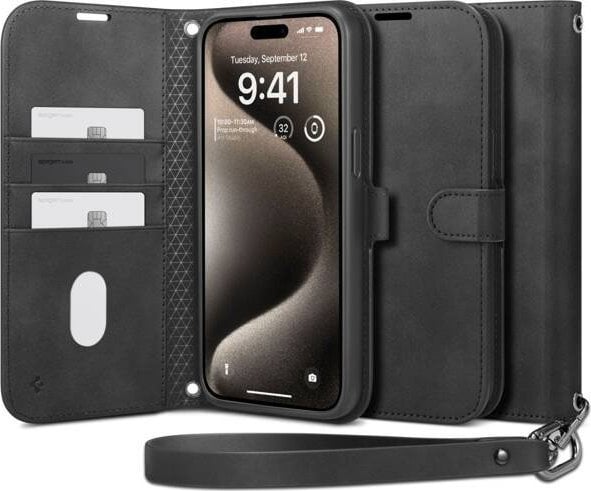 Spigen Wallet S Pro, čierna - iPhone 15 Pro