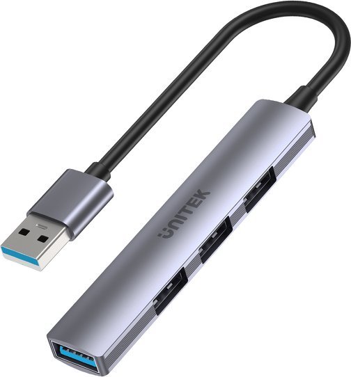 USB HUB Unitek UNITEK HUB USB-A 1XUSB-A 5 GBPS, 3XUSB-A 2.0 ALU