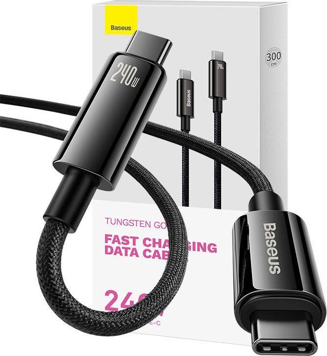 Kábel USB-C na USB-C Baseus Tungsten Gold 240W 3 m (čierny)