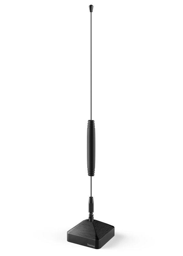 HAMA prutová DVB-T/T2 pokojová anténa pro TV/rádio/ 1452-1479,5 MHz/ černá