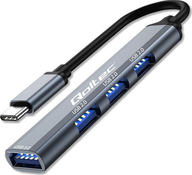 Qoltec HUB adaptér USB-C 3.1 4v1 | USB 3.0 | 3x USB 2.0