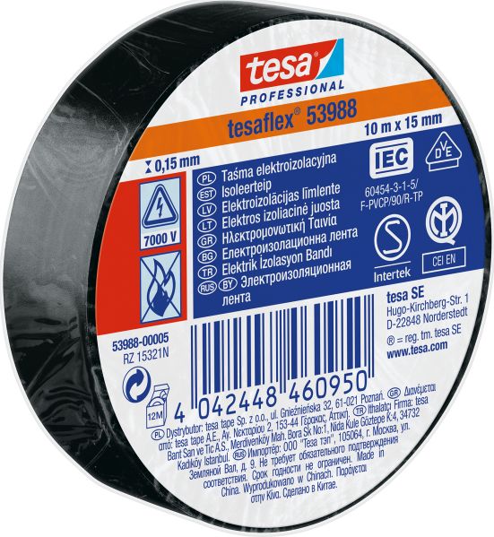 Tesa Elektrická izolačná páska 5000V PVC 10m 15mm čierna 53988-00005-00