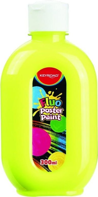 Plagátová farba Keyroad KEYROAD, fluorescenčná, 300ml, fľaštička, neónovo žltá