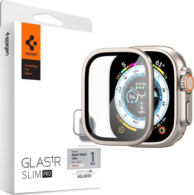 Spigen ochranné sklo Glas.tR Slim Pro pro Apple Watch Ultra - Titanium