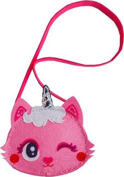 Stnux Kreativní sada Malý sáček s kočičkami růžový Filc Crafts