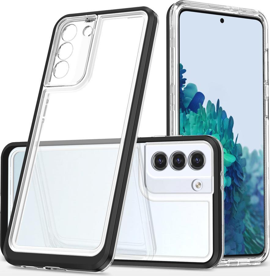 Hurtel Clear púzdro 3v1 pre Samsung Galaxy S21+ 5G (S21 Plus 5G) gélový kryt s rámčekom čierny