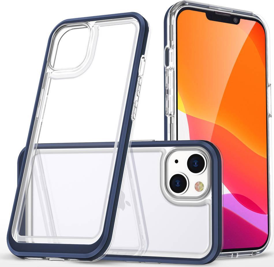 Hurtel Clear púzdro 3v1 pre iPhone 13 mini gélový kryt s rámčekom modrý