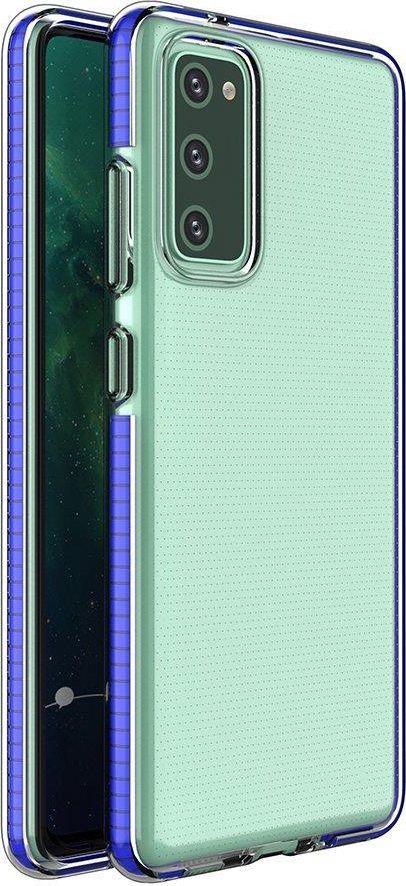 Hurtel Spring Case Cover Gélové puzdro s farebným rámčekom pre Samsung Galaxy A72 4G tmavo modré