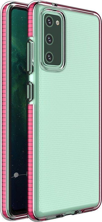 Hurtel Spring Case Cover Gélové puzdro s farebným rámčekom pre Samsung Galaxy A72 4G tmavo ružové