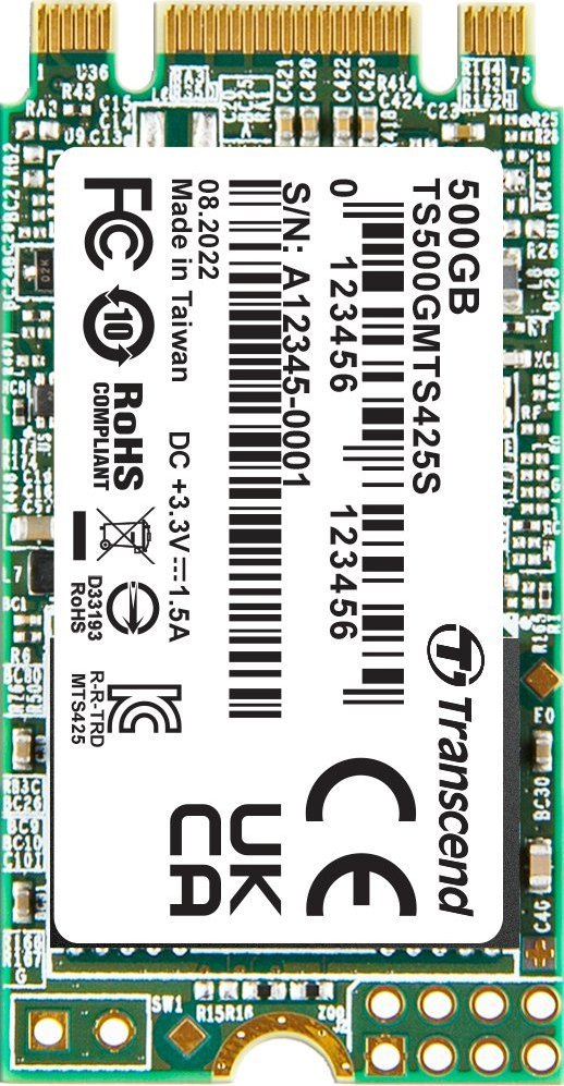 Transcend MTS425S 500GB M.2 2242 SATA III SSD (TS500GMTS425S)