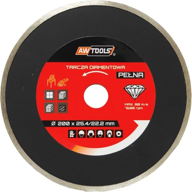 AWTools celý diamantový kotúč 250 x 25,4 mm (AW44250)