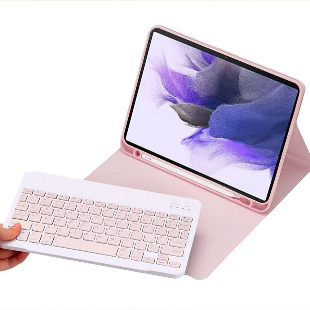 Puzdro Strado s klávesnicou pre Samsung Galaxy Tab S7 FE/S7 Plus - CFS7FE (ružové) univerzálne