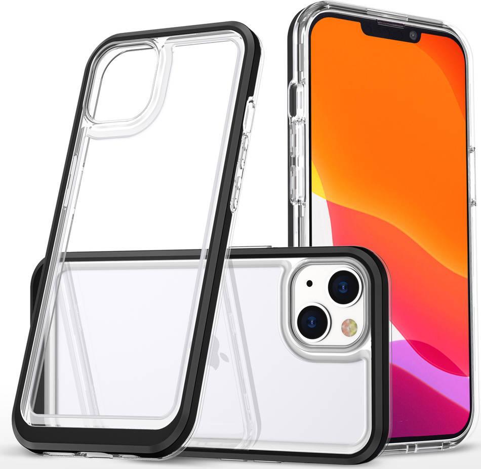 Púzdro Hurtel Clear 3v1 pre iPhone 13 mini gélový kryt s rámom čierny