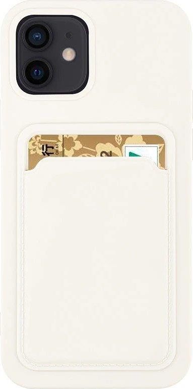 Hurtel Card Case Silikónové puzdro do peňaženky so slotom na doklady pre Samsung Galaxy A22 4G biele