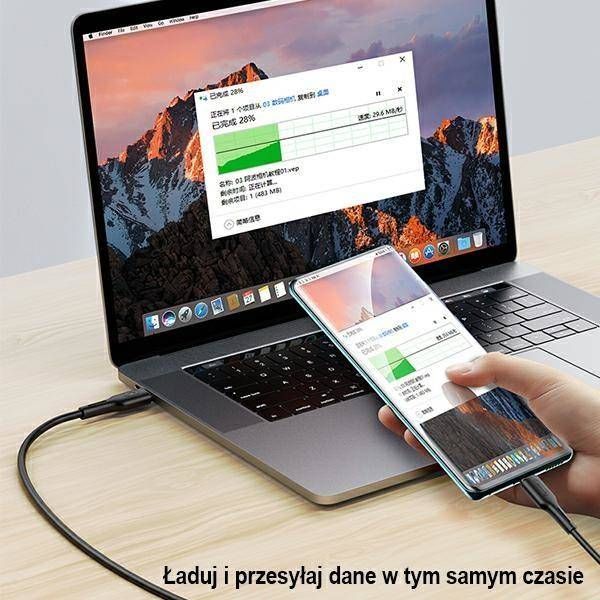 Usams USB-A – USB-C kábel USB 1,2 m čierny (112230)
