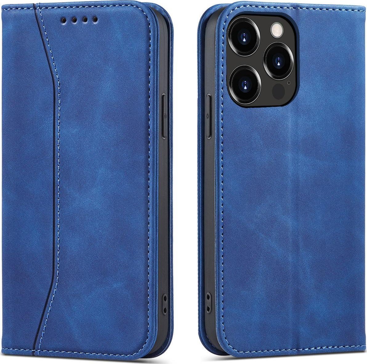 Hurtel Magnet Fancy Case Kryt púzdra iPhone 14 Pro Max s chlopňovým stojanom na peňaženku modrý