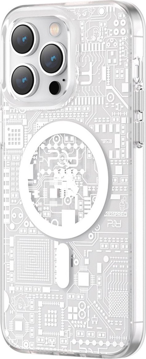Kingxbar Magnetický kryt Kingxbar PQY Geek Series pro iPhone 14 Plus, stříbrný, s MagSafe