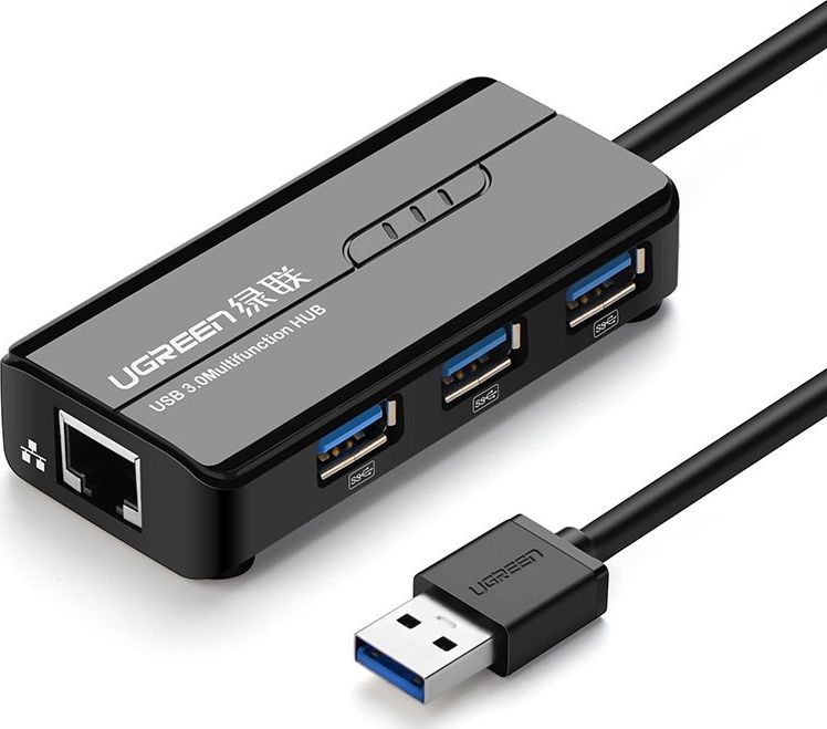 Ugreen USB HUB 1x RJ-45 + 3x USB-A 3.0 (20265)