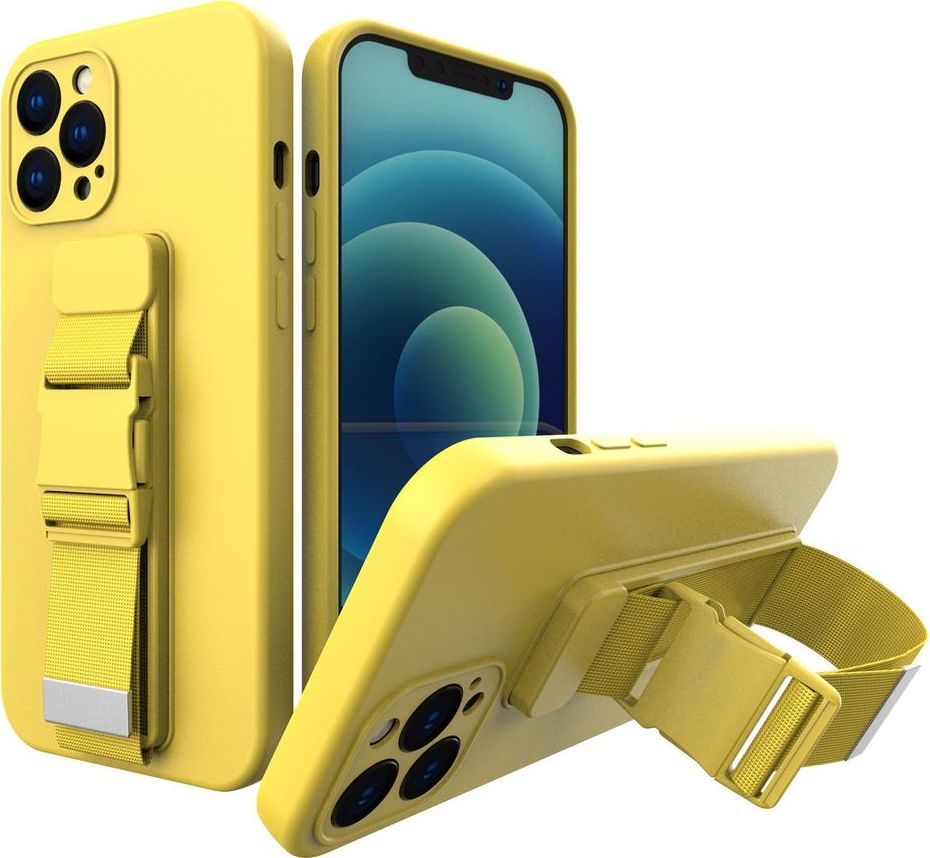 Hurtel Rope case gélové púzdro s retiazkou na šnúrku na kabelku Samsung Galaxy A72 4G žltá