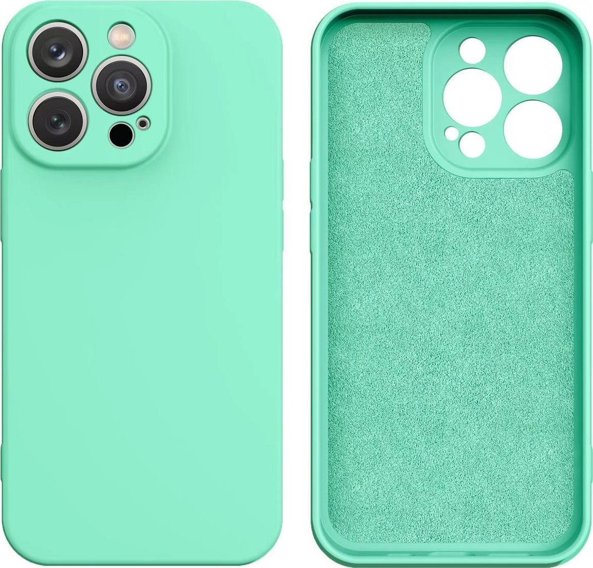 Silikónový obal Hurtel pre iPhone 13 Pro Max, mint zelený silikónový kryt
