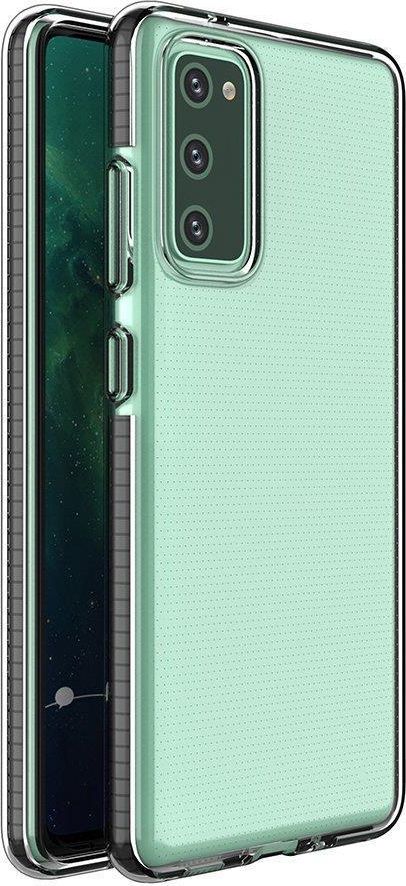 Hurtel Spring Case Cover Gélové puzdro s farebným rámčekom pre Samsung Galaxy A72 4G Black
