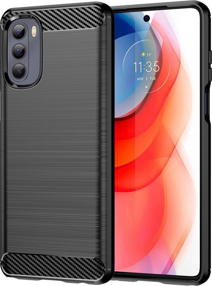 Pružný kryt Hurtel Carbon Case pre Motorola Moto G Stylus 2022 čierny