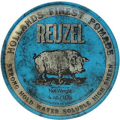 Reuzel Hollands Finest Pomade silná fixace pomáda na vodní bázi modrá 113 g