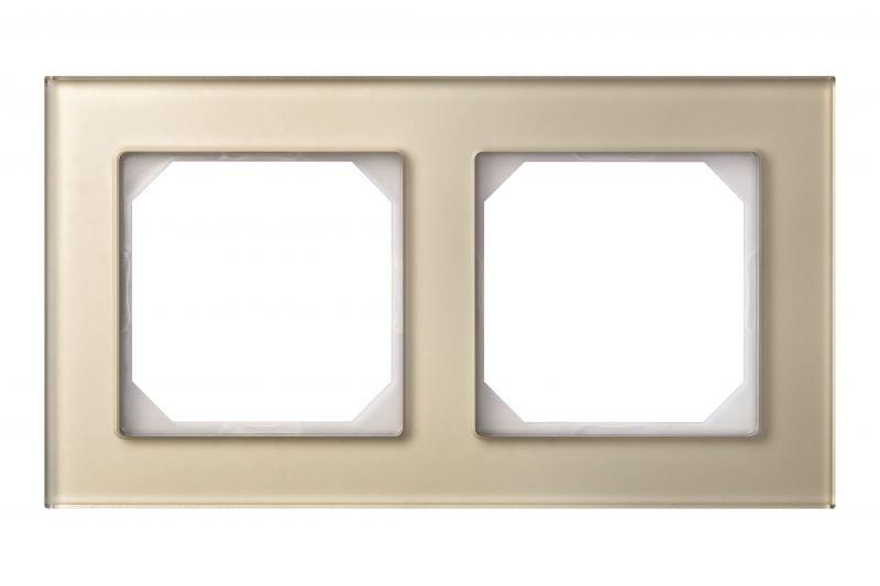 Manželská postel LIREGUS EPSILON, sklo v barvě šampaňského