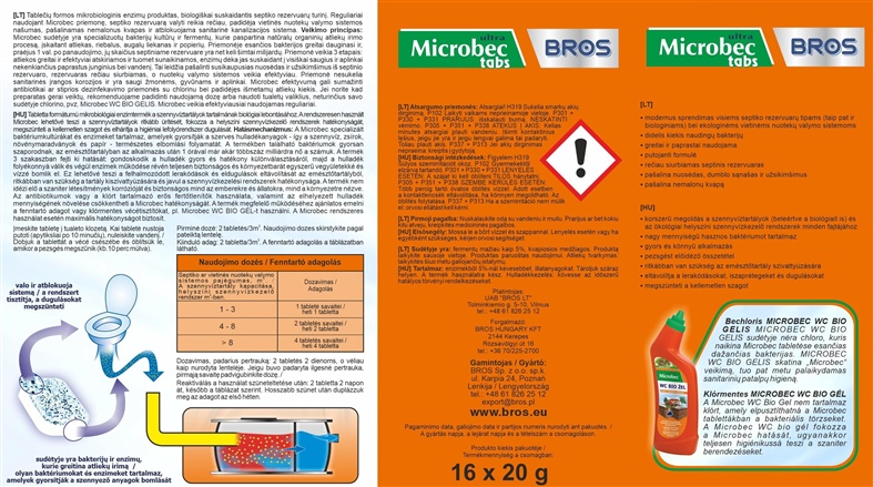 Bioaktivátor pro kanalizační jímky Bros Microbec, 0,02 kg