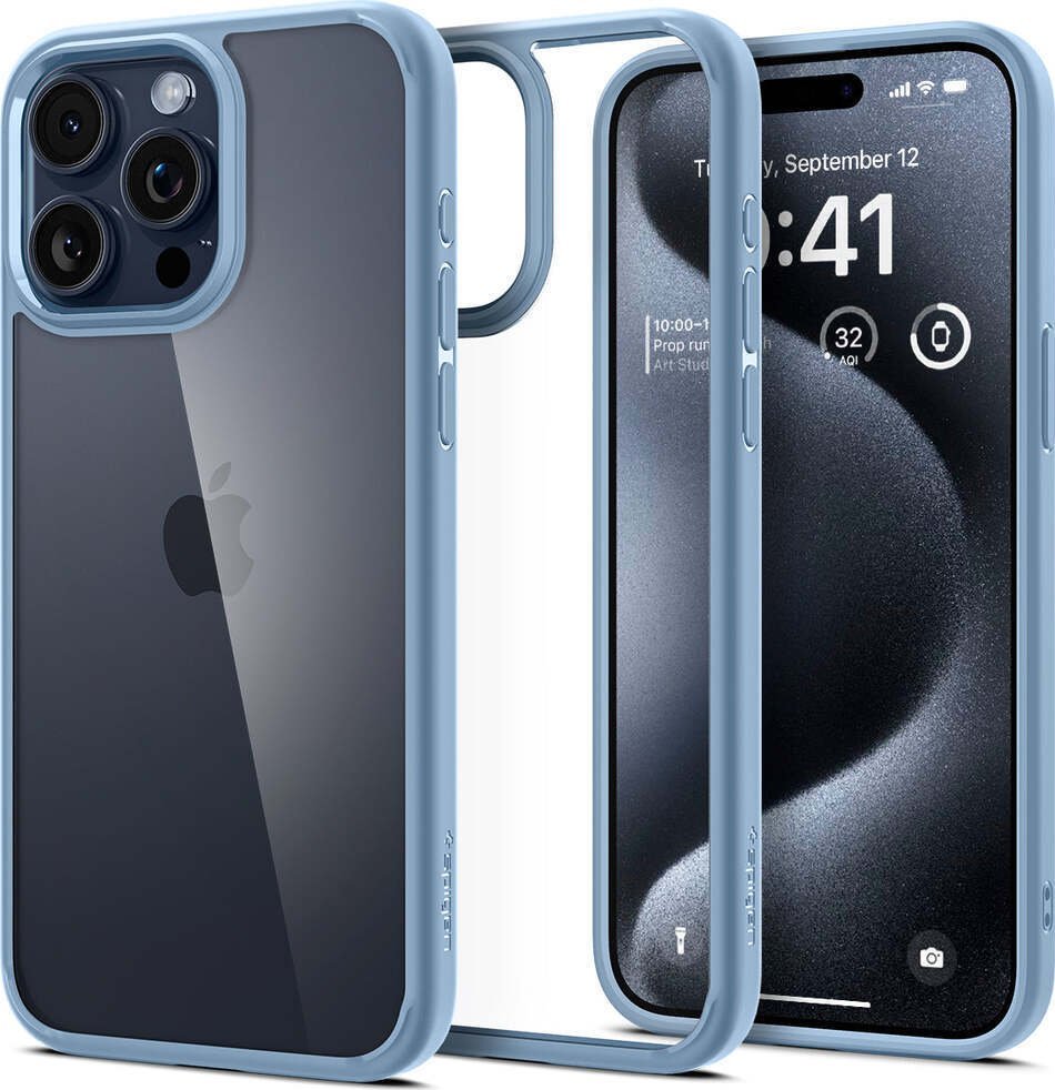 Spigen Crystal Hybrid, sierra blue - iPhone 15 Pro Max