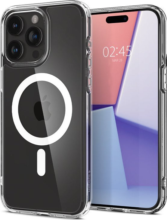 Spigen Crystal Hybrid MagSafe, biely - iPhone 15 Pro Max