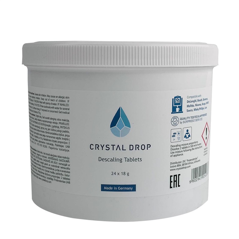 Kávovar odvápňovací stůl. Crystal Drop, 12 cyklů