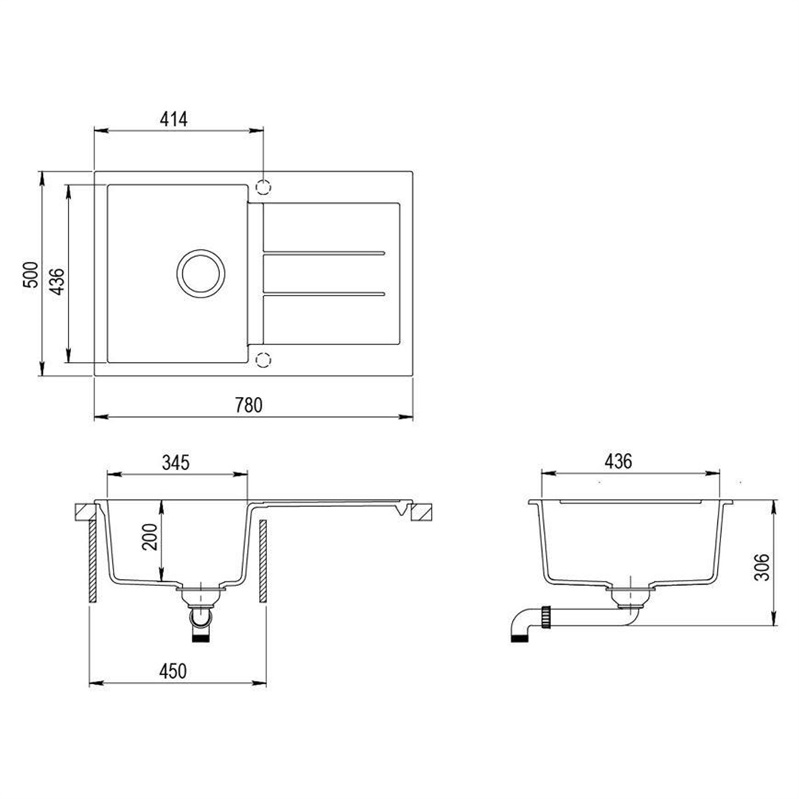 Automatická pračka Aquasanita Tesa SQT101-601AW 78x50x20 cm