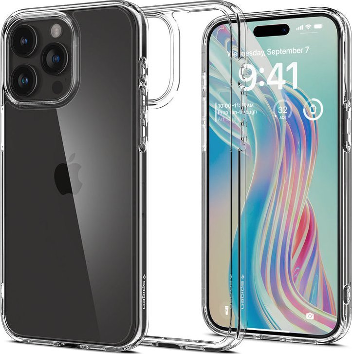 Ochranný kryt Spigen Crystal Hybrid pro iPhone 15 Pro Max transparentní