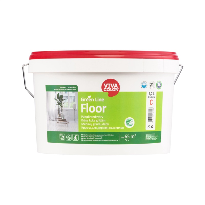 Barva Vivacolor Green Line Floor A, bílá, 7,2l