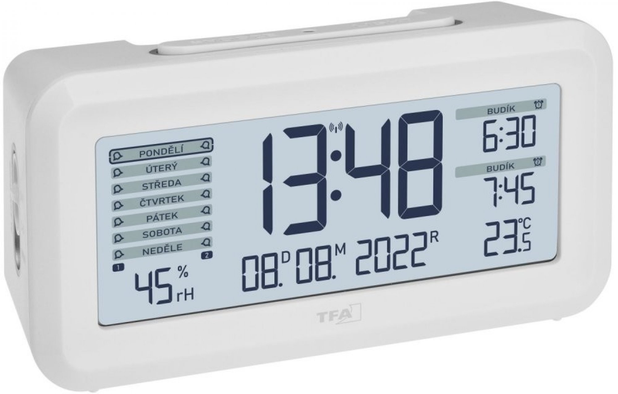 TFA60.2562.02 BOXX2- Rádiem řízený digitální budík s automatickým podsvícením