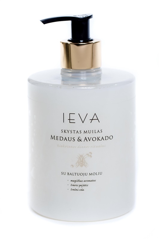 Tekuté mýdlo Ieva med a avokádo, 500 ml.