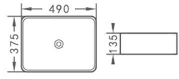Umyvadlo DOMOLETTI ACB8025, 480×375 mm
