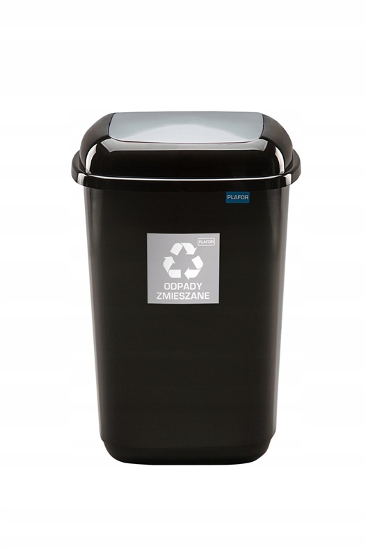 Odpadkový koš Plafor, 28 l, černo/šedá