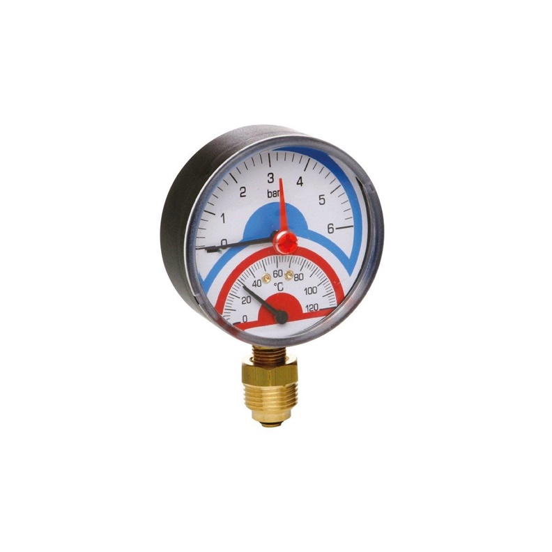 Termomanometr ICMA 1/2 , 6 BAR, 0 - 120°C, spodní