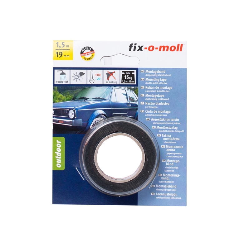 Oboustranná lepicí páska Fix-O-Moll, 1,5 m x 19 mm, 15 kg