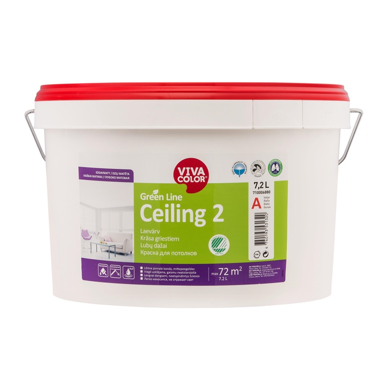 Barva Vivacolor Green Line Ceiling 2 A, bílá, 7,2l